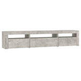 TV Cabinet with LED Lights Concrete Grey 195x35x40 cm 3152741