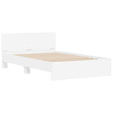Bed Frame White Engineered wood, Plywood Double Bed Frame 3207623