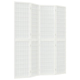 Folding 4-Panel Room Divider Japanese Style 160x170 cm White 352088