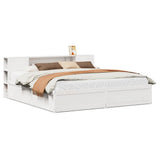 Bed Frame without Mattress White 180x200 cm Super King Solid Wood Pine 3323408