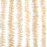 Fly Curtain Beige and White 100x230 cm Chenille 377345