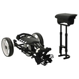 Golf Trolley with Seat Black and White 100 x 60 x 130 cm Iron 42033587