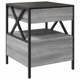 ZNTS Bedside Table with Infinity LED Grey Sonoma 40x40x51 cm 3284104