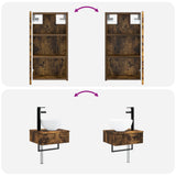 Bathroom Furniture Set 3 pcs Smoked Oak 33 x 34.5 x 160 cm 3406048