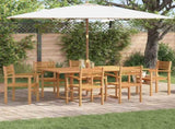 Garden Dining Set 7 pcs Natural Solid Acacia Wood 3375775