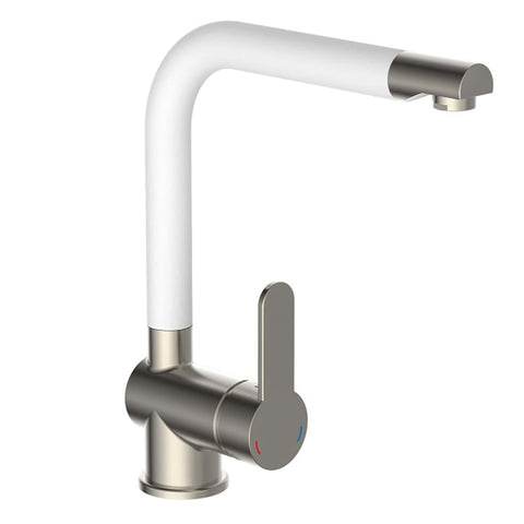 ZNTS SCHÜTTE Sink Mixer with High Spout RIO Stainless Steel White Matt 435061