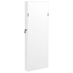 Mirror Jewellery Cabinet with LED Lights Wall Mounted White 353235