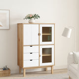 Highboard OTTA Brown and White 85x43x125 cm Solid Wood Pine 351308