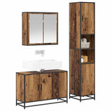 Bathroom Furniture Set with Door 3 pcs Old Wood Engineered Wood 3402396