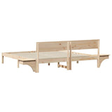 Bed Frame with Headboard Brown 200 x 200 cm Solid Pine Wood 3385748