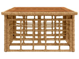Garden Table Natural 100 x 55 x 37 cm PE Rattan and Glass 42035142