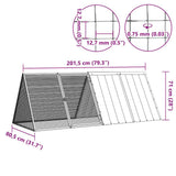 Rabbit Cage Anthracite 201.5x80.5x71 cm Galvanised Steel 171536