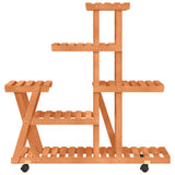 Flower Stand with Wheels 95x25x101 cm Solid Wood Fir 362882