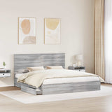 Storage Bed Grey Sonoma 180 x 200 cm Engineered Wood 3409529