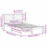 Bed Frame Light Grey 120 x 190 cm Solid Pine Wood 878208