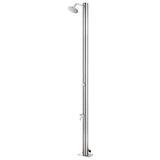Garden Shower with Brown Base 220 cm Stainless Steel 3070778