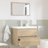Bathroom Furniture Set with Drawer Sonoma Oak Engineered Wood 876034