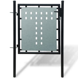 Black Single Door Fence Gate 100x75 cm 141684
