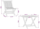 5 Piece Folding Garden Bistro Set Natural Solid Teak Wood 3434121