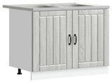 Sink Base Cabinet Lucca 2 pcs Grey Sonoma Engineered Wood 3315017