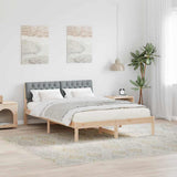 Bed frame Brown and light grey 135 x 190 cm Solid pine wood 878619