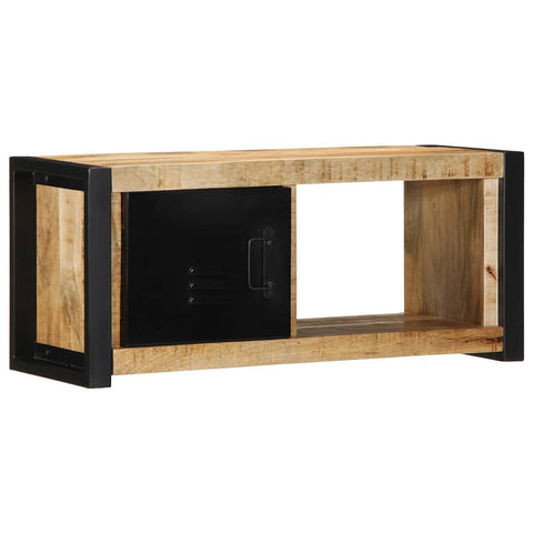 ZNTS TV Cabinet 80x30x35 cm Solid Rough Wood Mango 4013595