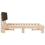 Bed Frame with Upholstered Headboard Taupe 160 x 200 cm 877477