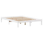 ZNTS Bookcase Bed without Mattress White 135x190 cm Double Solid Wood Pine 3321578