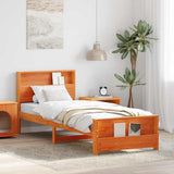Bed Frame with Headboard Wax Brown 80 x 200 cm Engineered Wood 877238