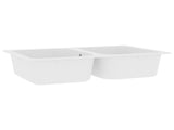 Kitchen Sink Quartz and Resin 76 x 48 x 30 cm White 147084