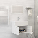 ZNTS Bathroom Furniture Set High Gloss White Engineered Wood 3071321