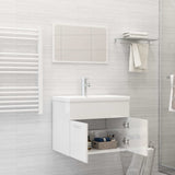 ZNTS Bathroom Furniture Set High Gloss White Engineered Wood 3071321