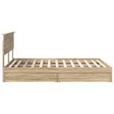 Storage Bed with Drawer Sonoma Oak 140 x 190 cm Engineered Wood 3410800