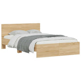Bed Frame Sonoma oak Engineered wood, Plywood Double Bed Frame 3207611