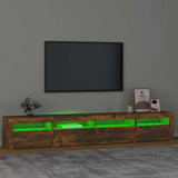 TV Cabinet with LED Lights Smoked Oak 240x35x40 cm 3152727