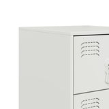 Bedside Cabinet White 34.5x39x62 cm Steel 841785
