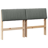 Upholstered Headboard Dark Grey 135 cm Solid Pine Wood 879235