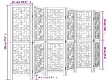 Room Divider 6 Panels Brown Solid Wood Paulownia 358874