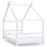 Kids Bed Frame White Solid Pine Wood 90x200 cm 289612
