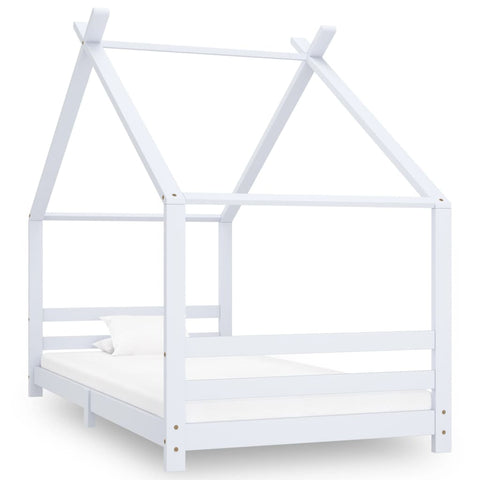 Kids Bed Frame White Solid Pine Wood 90x200 cm 289612
