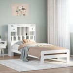 ZNTS Bookcase Bed without Mattress White 75x190 cm Small Single Solid Wood Pine 3308907