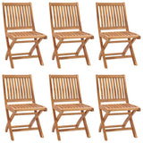 Garden Chair Set of 6 Brown Fine sanded teak hardwood Standard 3072805