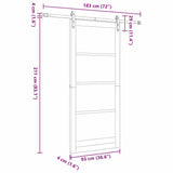 Sliding Door ORKDAL Natural and Black 93 x 211 cm 3331841