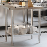 Kitchen Work Table with Backsplash 82.5x55x93 cm Stainless Steel 376457