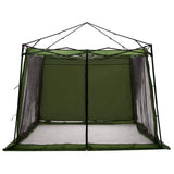 Camping Tent Set Folding 2 pcs Green Taffeta and Fabric 3337174