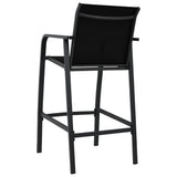 Garden Bar Chair Set of 2 Black Steel, Textilene Standard 48116