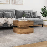 ZNTS Coffee Table with LED Lights Artisian Oak 50x50x40 cm 857717