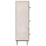 High Board with Shelf White 40 x 33.5 x 110 cm Solid Mango Wood 4018397