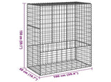 Gabion Basket with Cover 100x50x150 cm Galvanised Iron 3295154