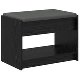 Hall Bench Black Oak 63 x 38 x 45 cm Engineered Wood and Fabric 891569